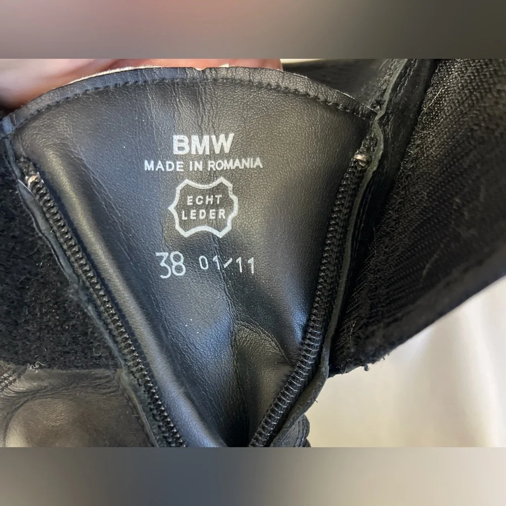 BMW Motorrad Gore-Tex Leather Motorcycle Touring Boots Black EU 38 US 7.5 8